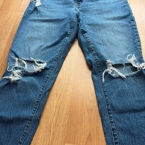 Abercrombie & Fitch Ripped Blue Boyfriend Jeans